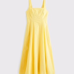 Abercrombie & Fitch Yellow Mila Stretch Midi Sundress